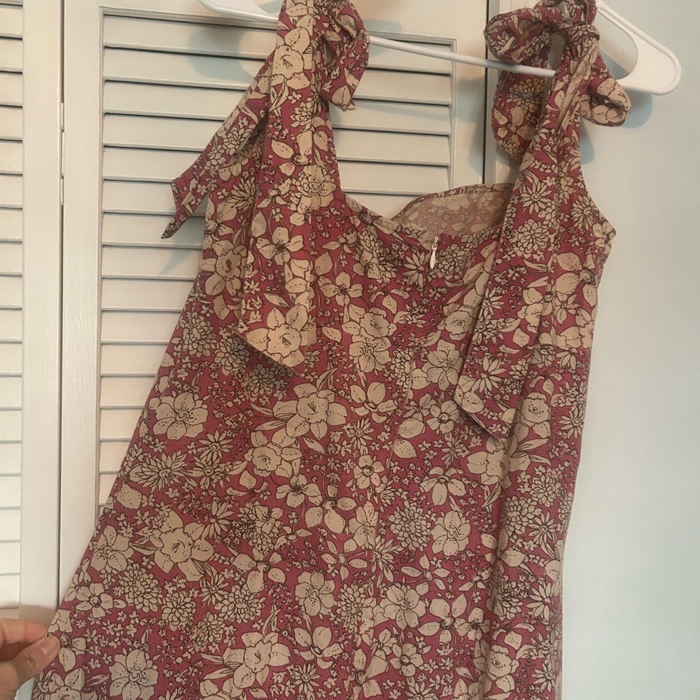 Free People Floral Maxi Dress - Red and Cream